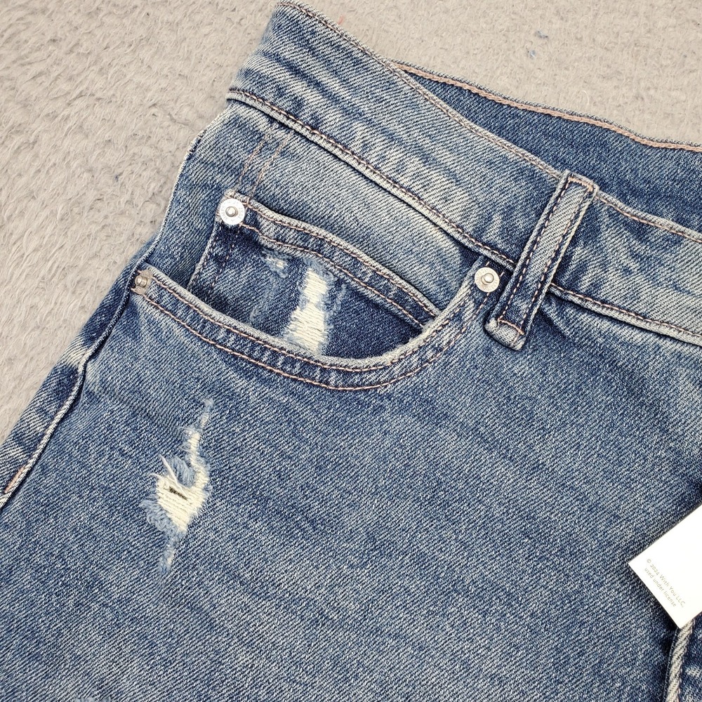 Jessica Simpson Dallas Boyfriend Jeans Womens 8 Blue Denim Stretch Distressed - Picture 10 of 11